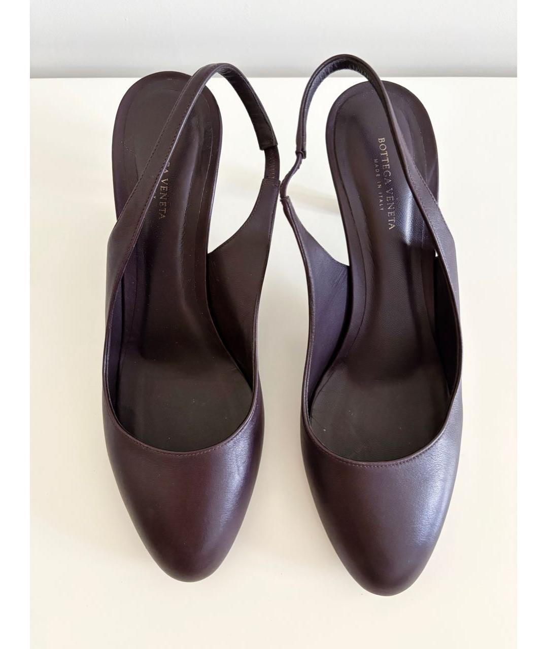 BOTTEGA VENETA Бордовые кожаные туфли, фото 2