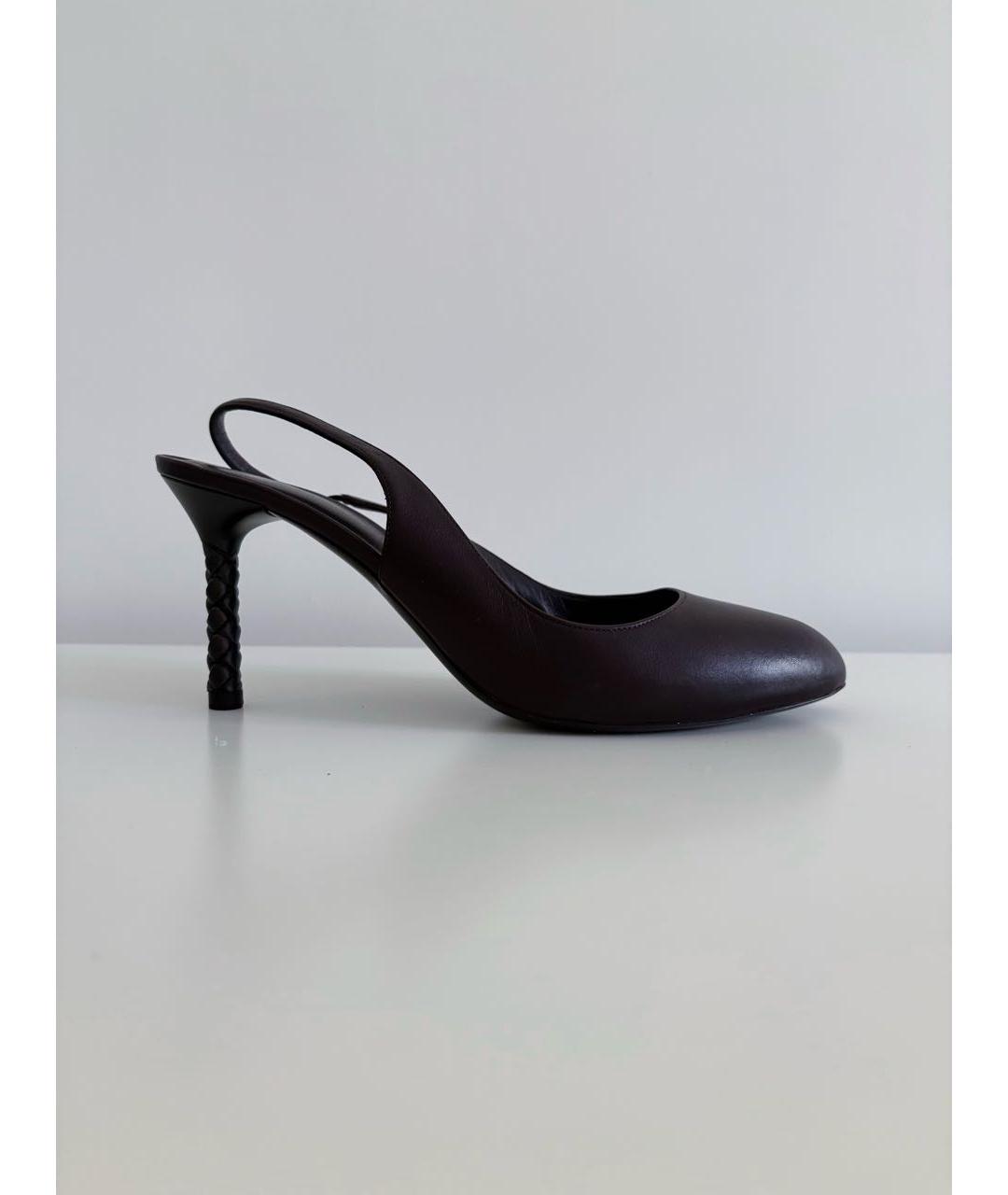 BOTTEGA VENETA Бордовые кожаные туфли, фото 9