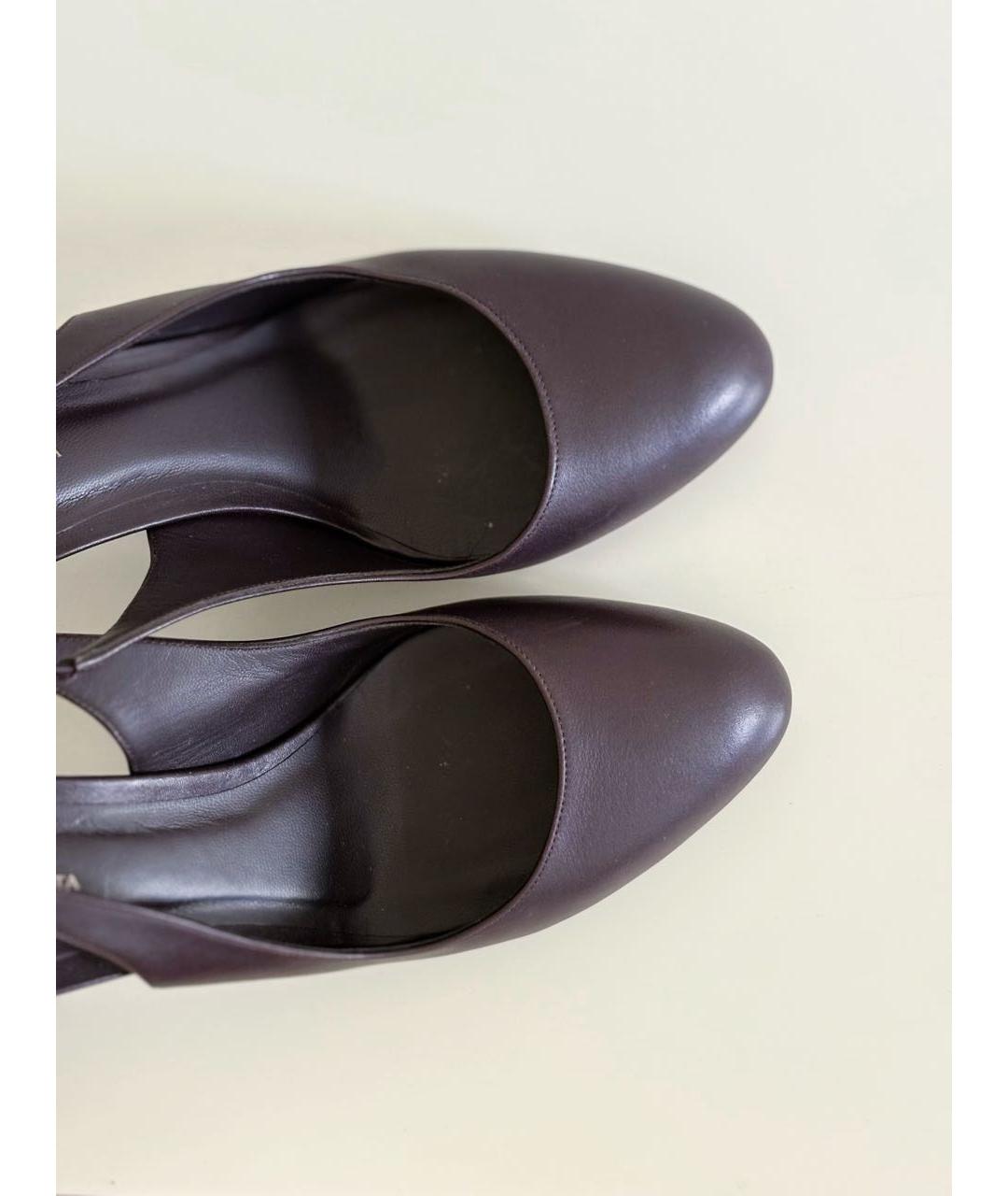 BOTTEGA VENETA Бордовые кожаные туфли, фото 8