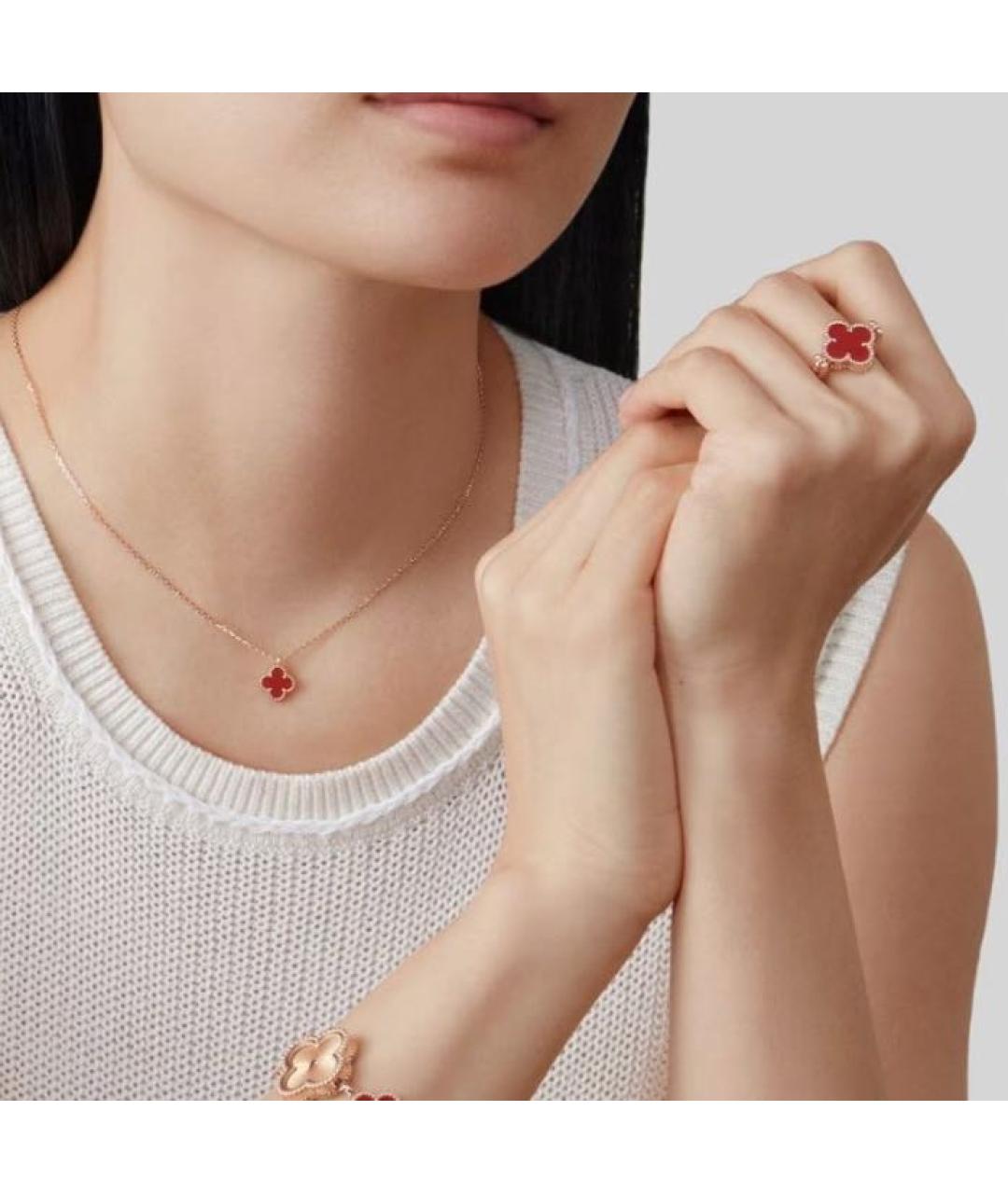 VAN CLEEF & ARPELS Бордовая подвеска из розового золота, фото 4
