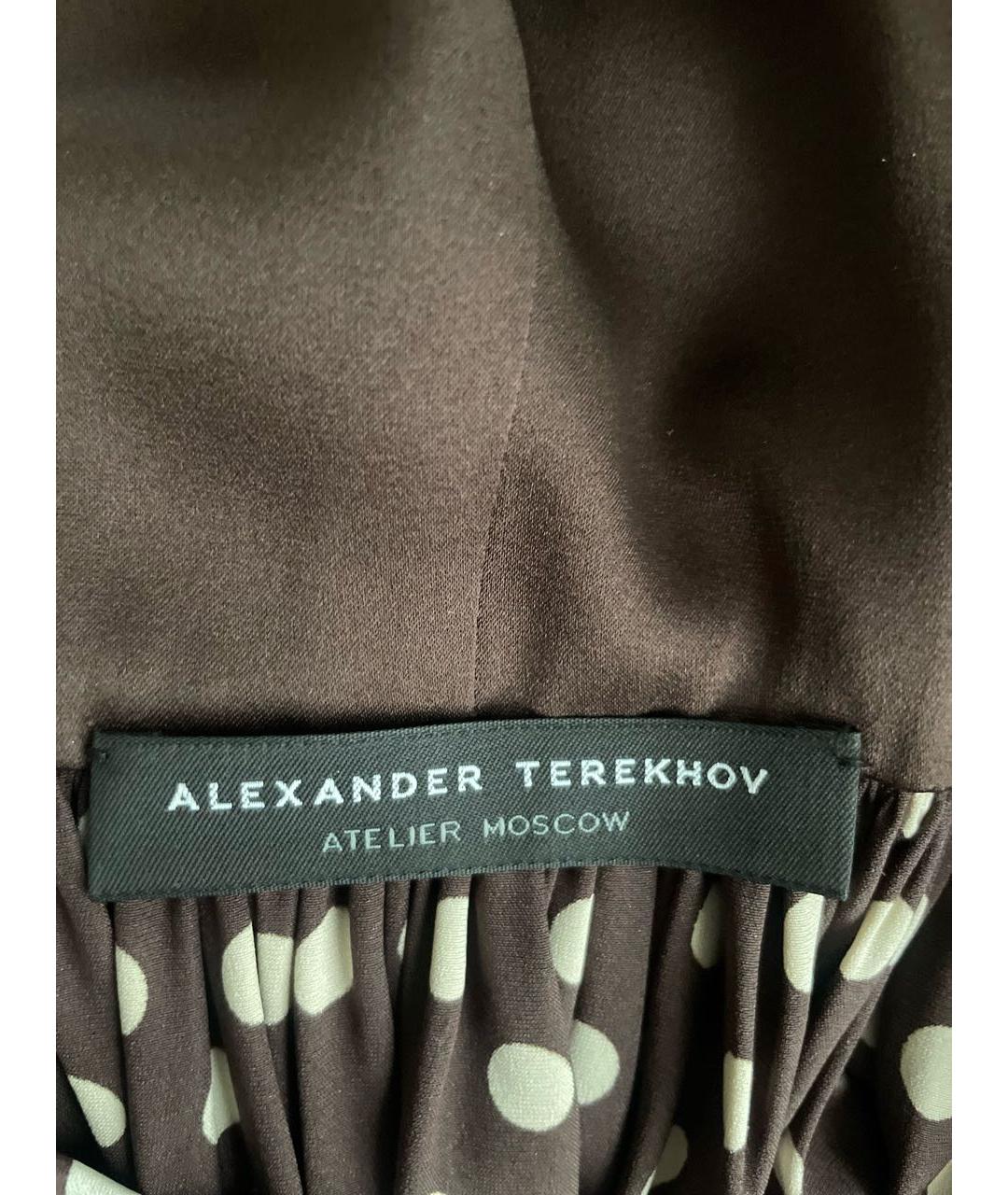 ALEXANDER TEREKHOV Коричневое шелковое вечернее платье, фото 4