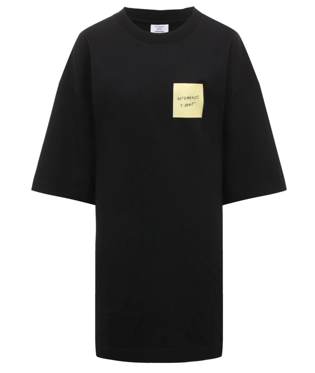 VETEMENTS Черная хлопковая футболка, фото 1