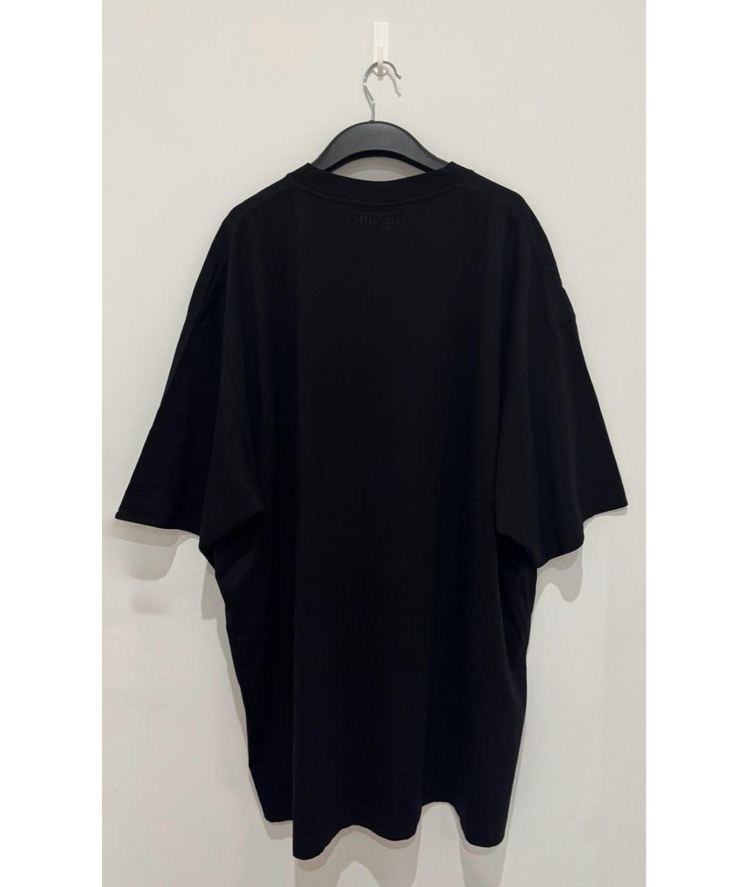 VETEMENTS Черная хлопковая футболка, фото 7