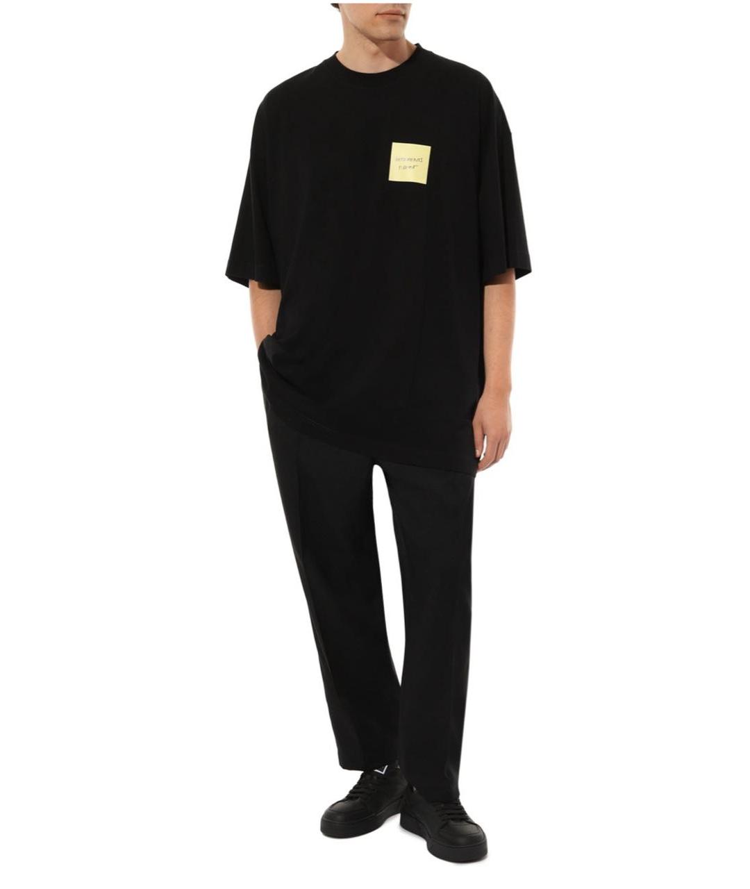 VETEMENTS Черная хлопковая футболка, фото 2