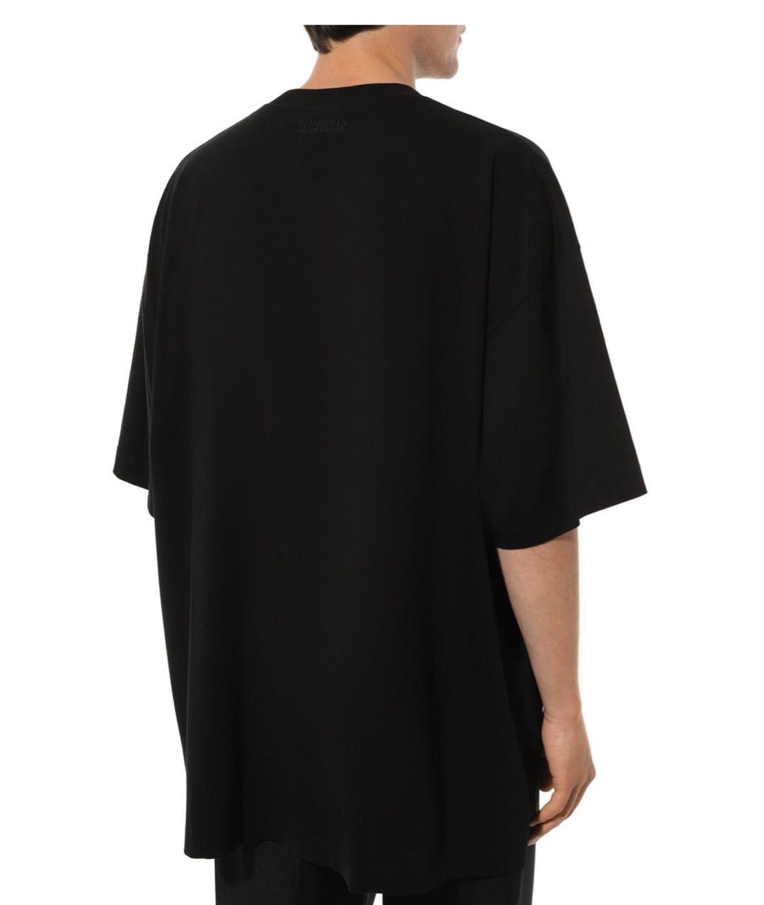 VETEMENTS Черная хлопковая футболка, фото 4