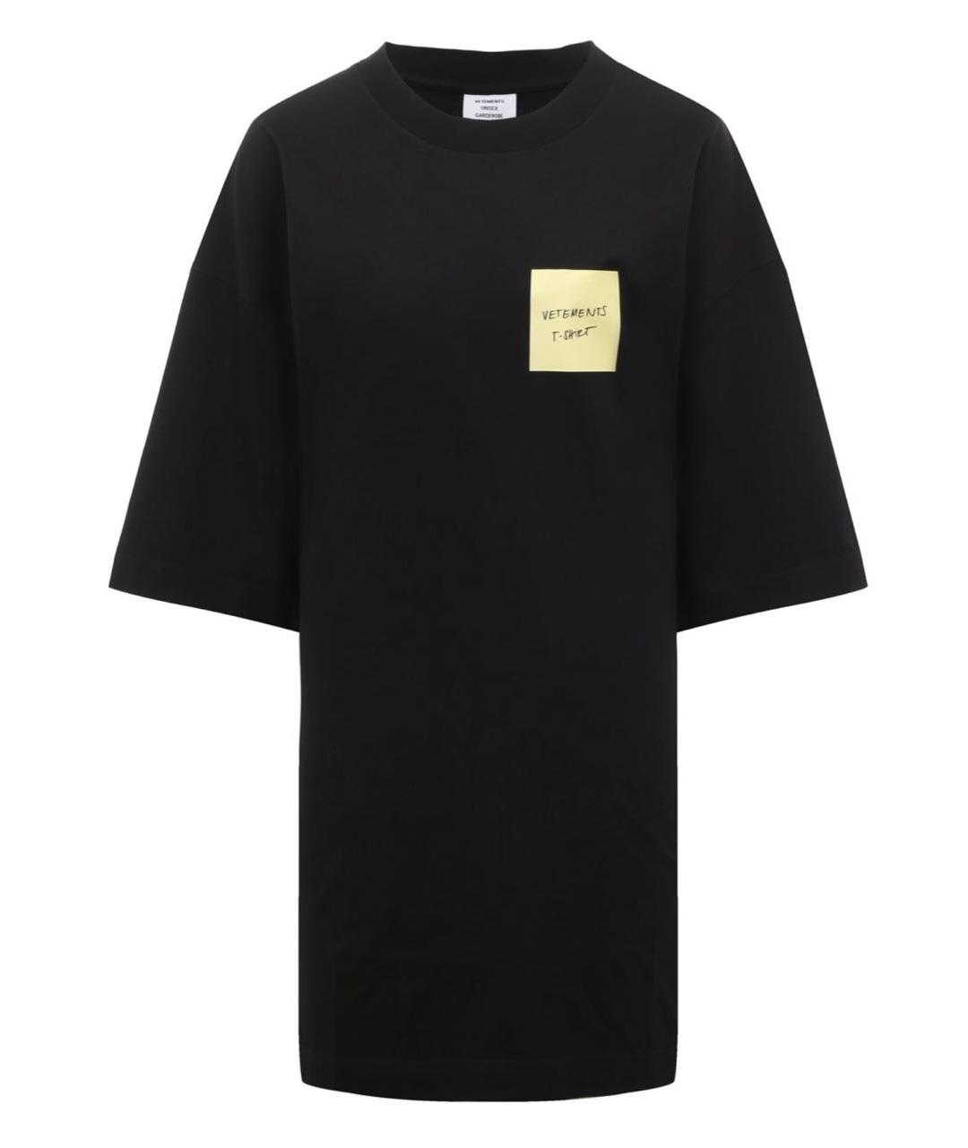 VETEMENTS Черная хлопковая футболка, фото 1
