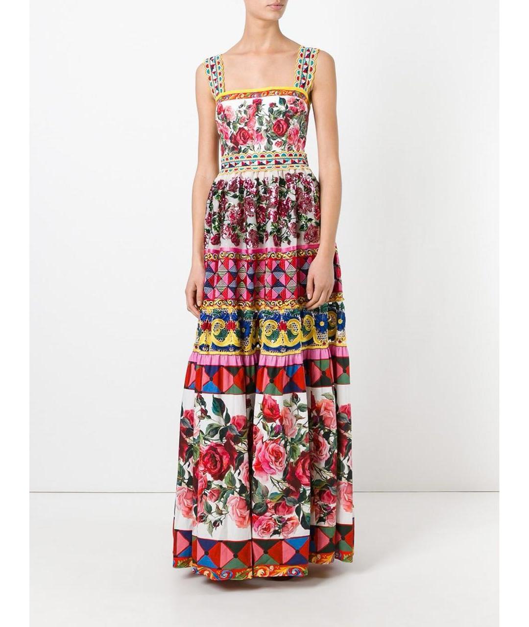 DOLCE&GABBANA Мульти хлопковый сарафан, фото 7