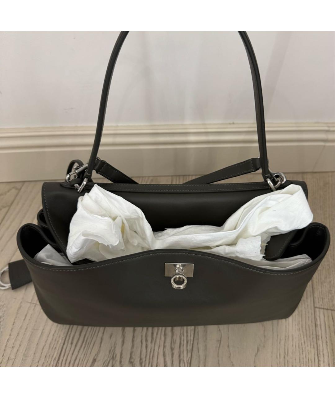 BALENCIAGA Хаки кожаная сумка тоут, фото 6