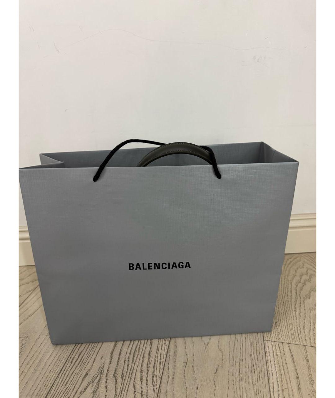 BALENCIAGA Хаки кожаная сумка тоут, фото 8