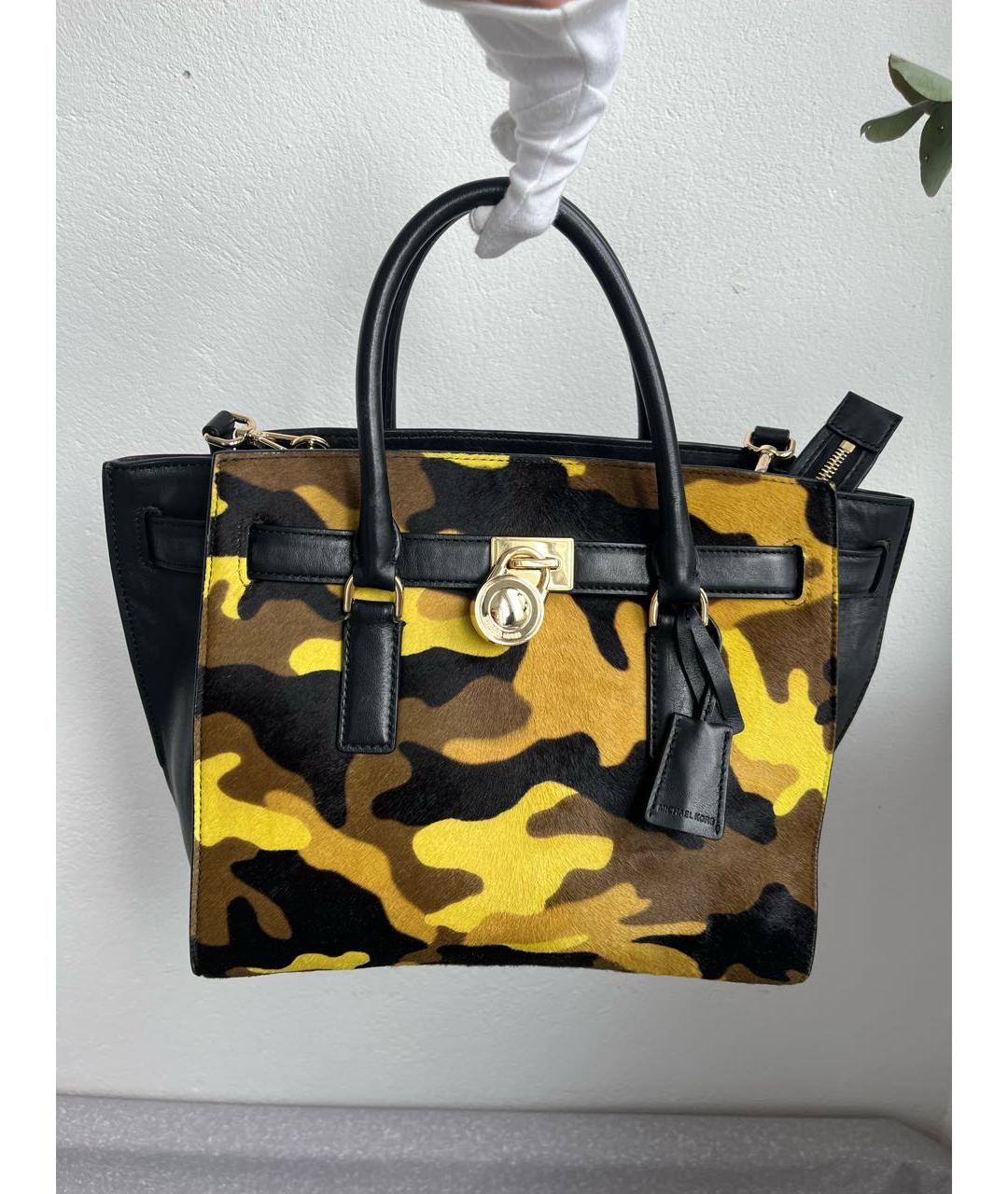MICHAEL KORS Желтая кожаная сумка тоут, фото 8