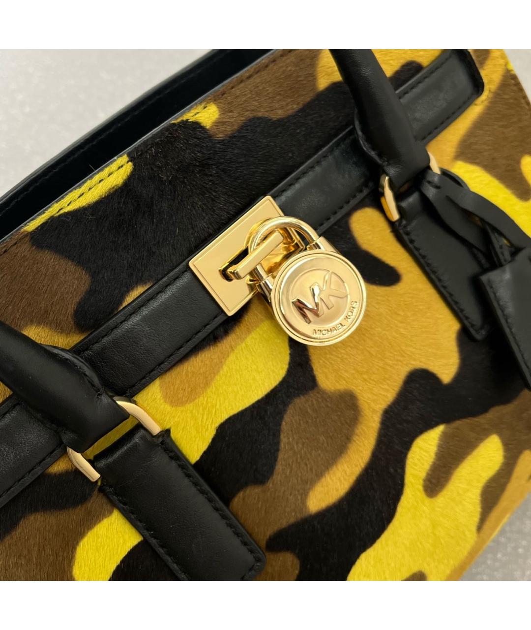 MICHAEL KORS Желтая кожаная сумка тоут, фото 7