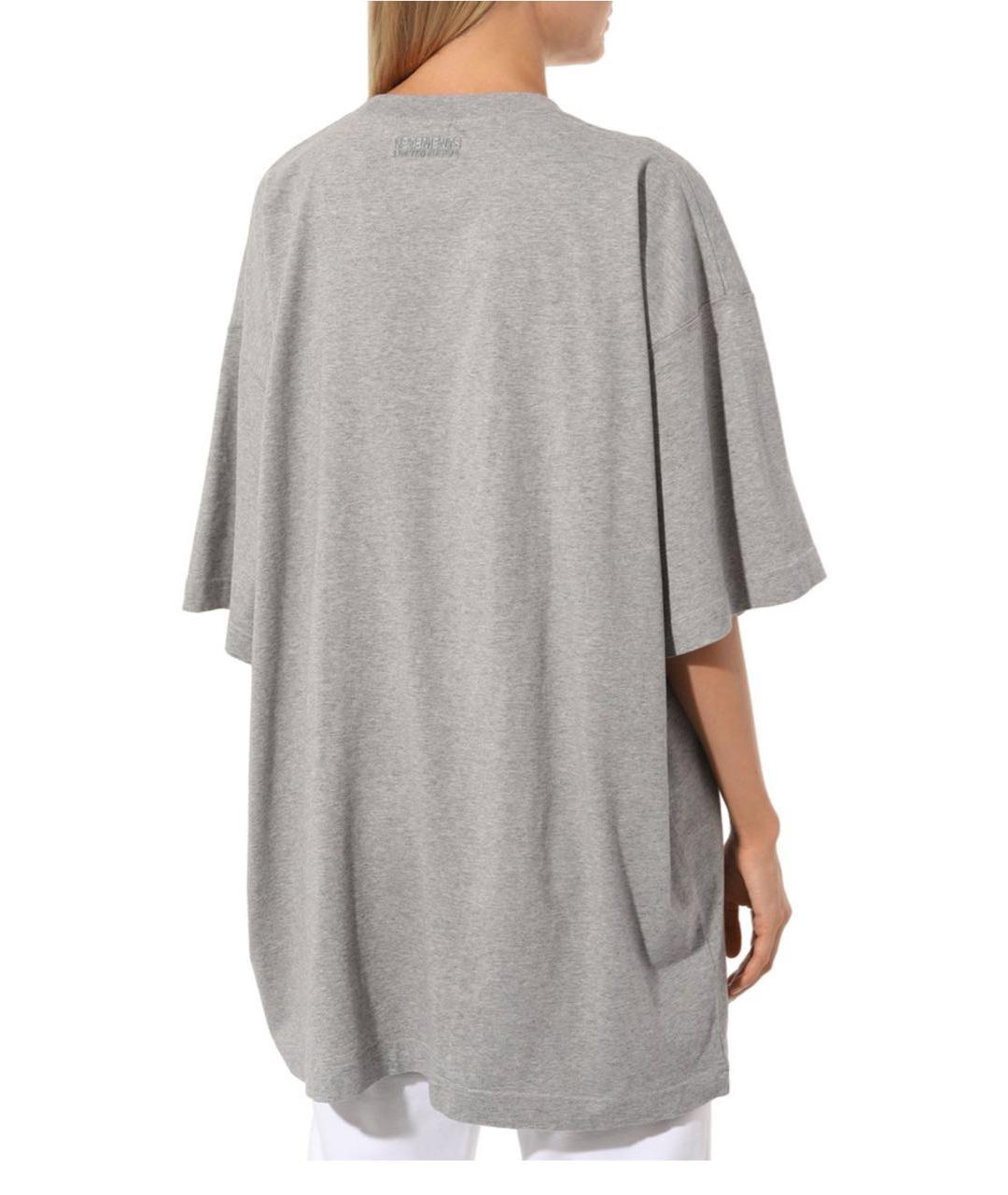 VETEMENTS Серая хлопковая футболка, фото 4