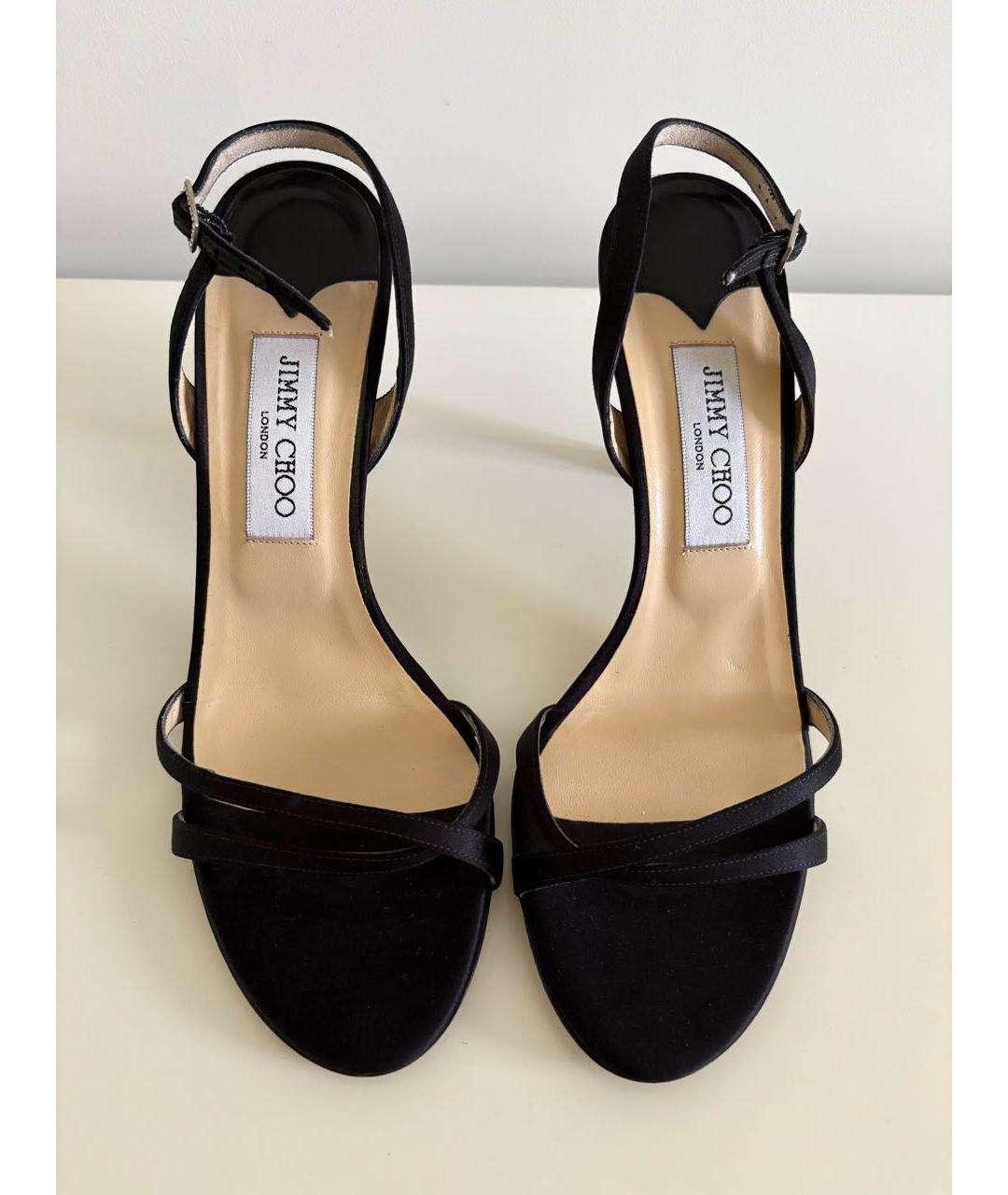 JIMMY CHOO Черные текстильные босоножки, фото 2