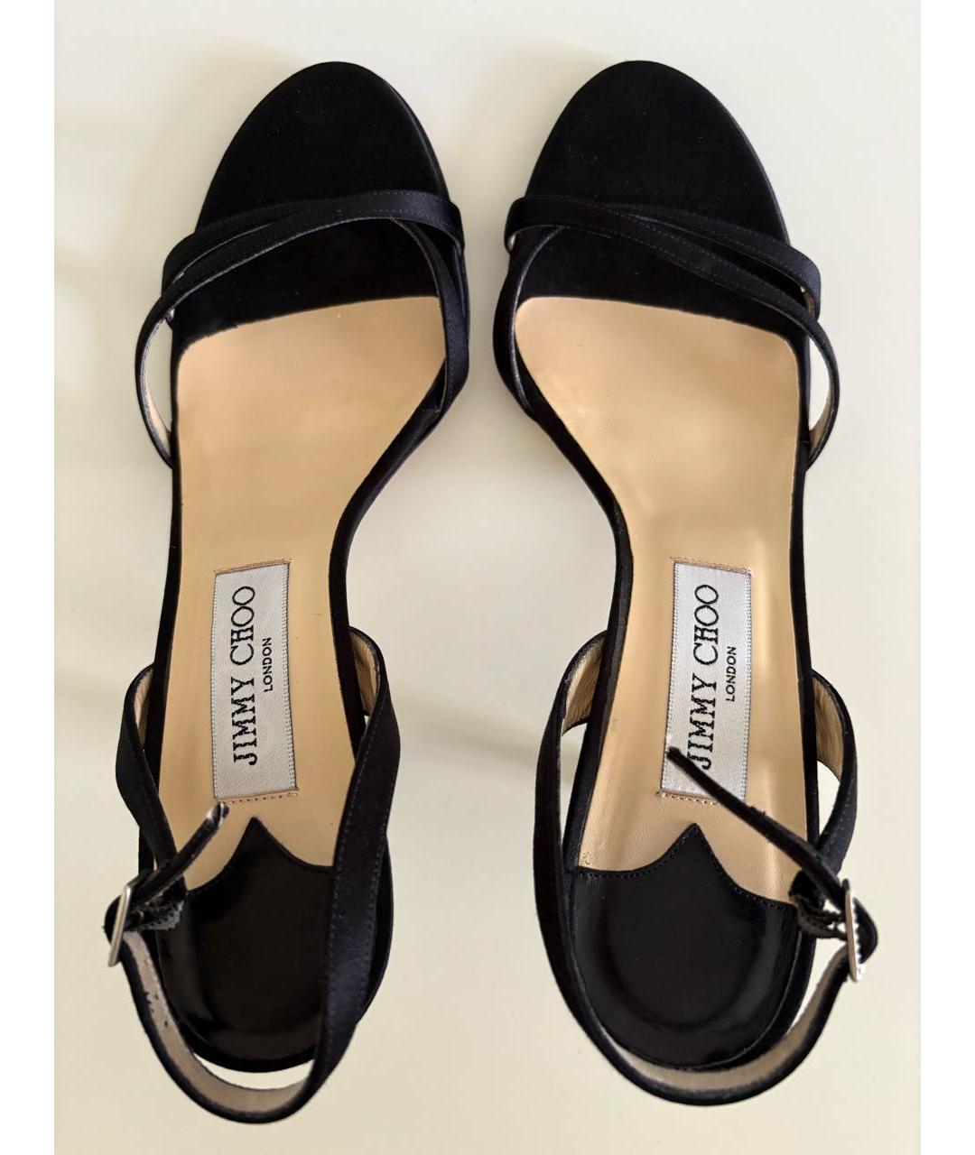JIMMY CHOO Черные текстильные босоножки, фото 3