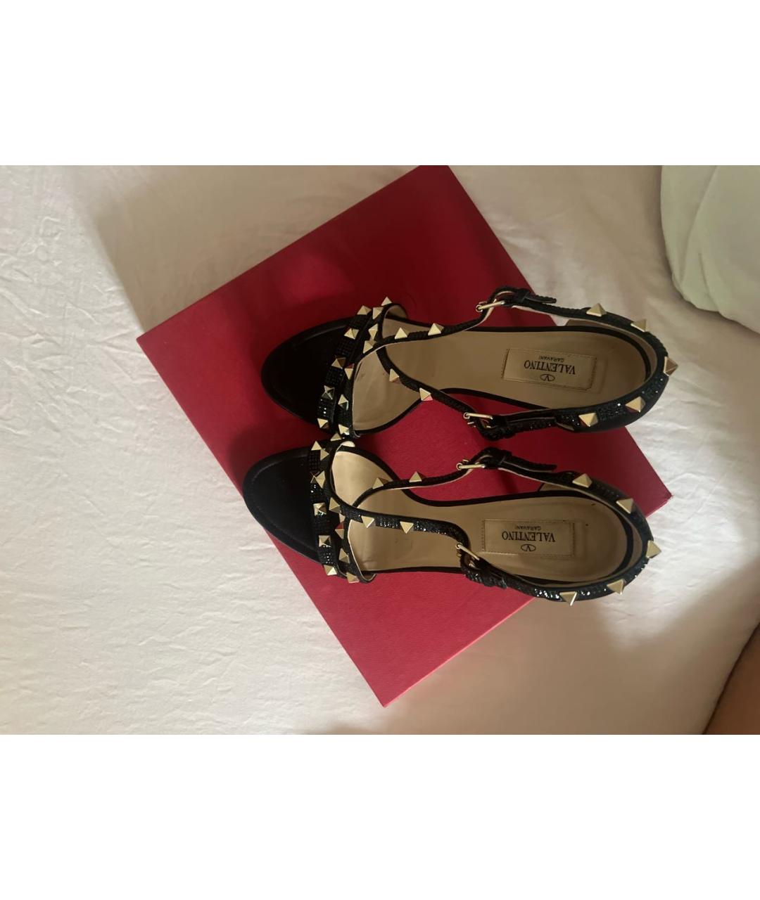 VALENTINO Черные текстильные босоножки, фото 3