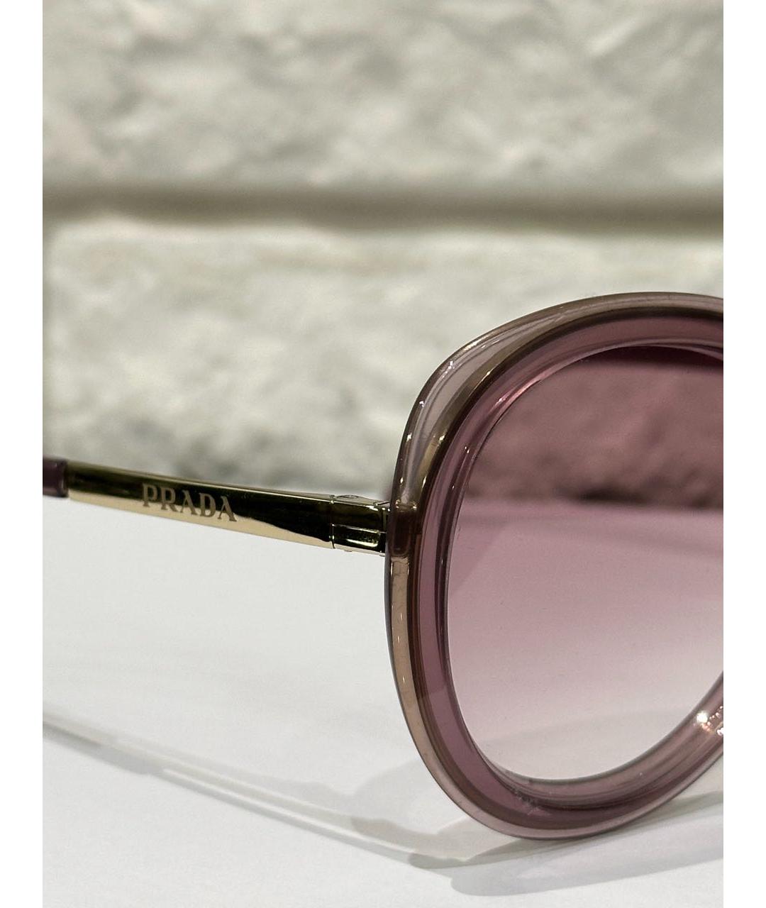 PRADA Розовые металлические солнцезащитные очки, фото 3