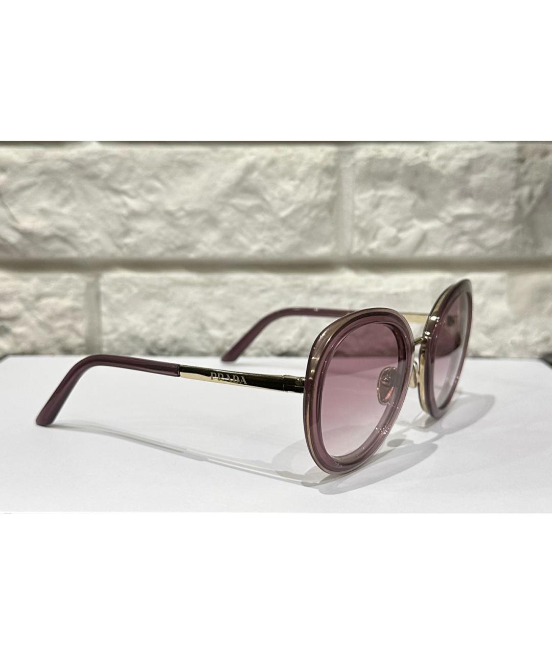 PRADA Розовые металлические солнцезащитные очки, фото 2