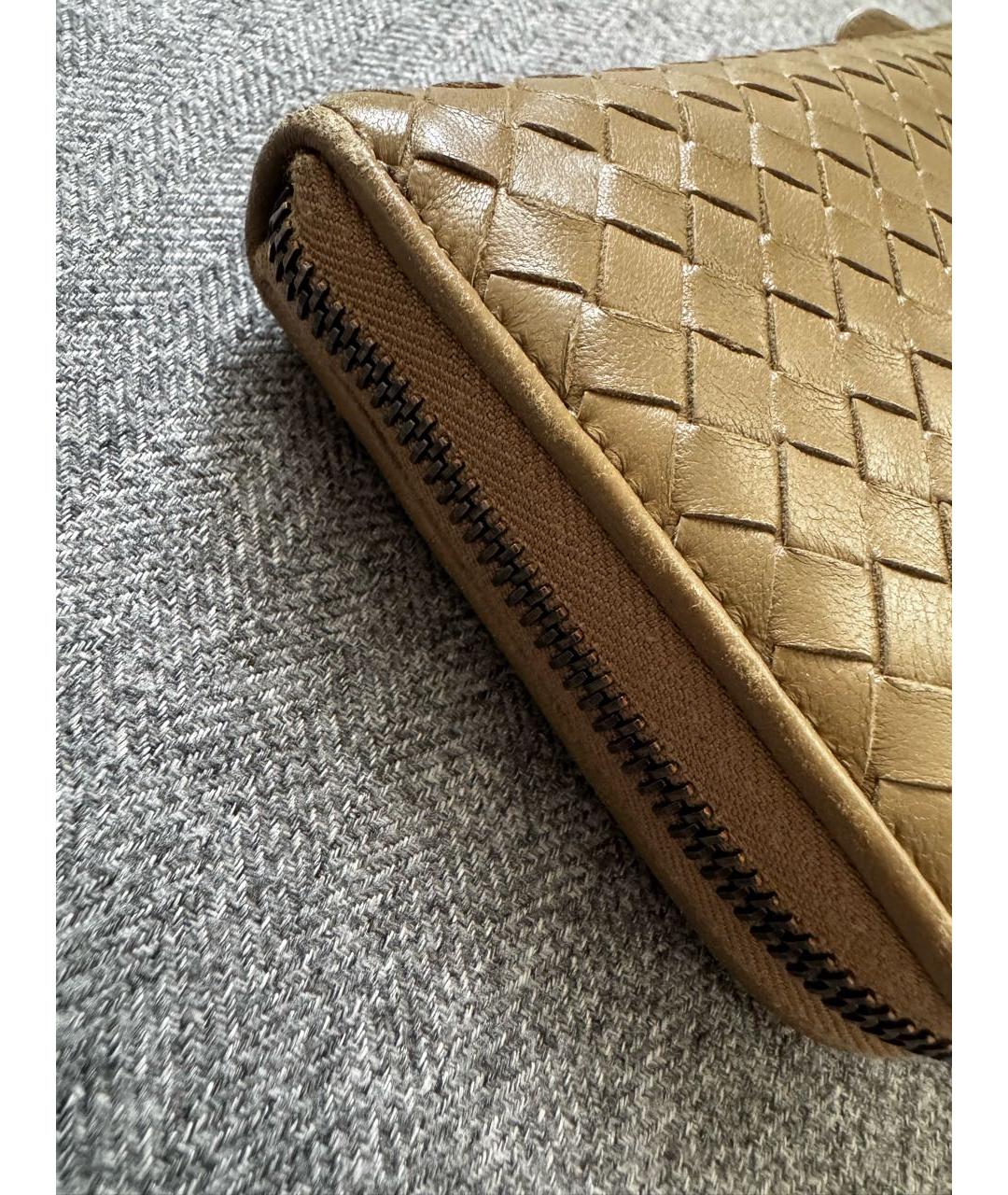 BOTTEGA VENETA Хаки кожаный кошелек, фото 2