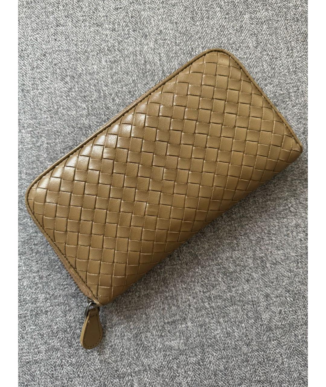 BOTTEGA VENETA Хаки кожаный кошелек, фото 5