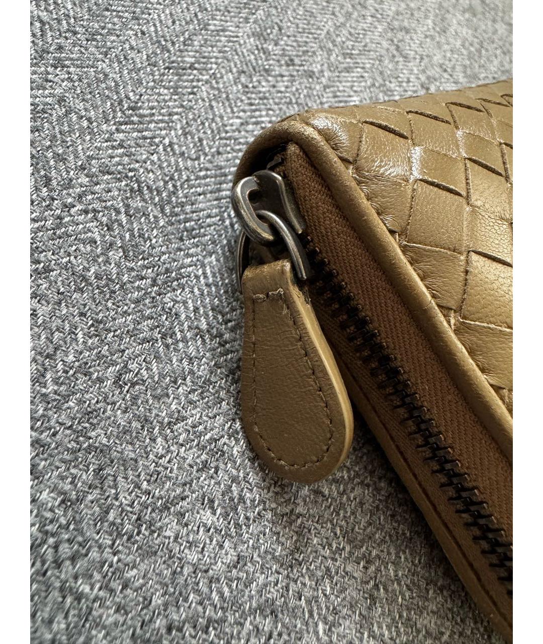 BOTTEGA VENETA Хаки кожаный кошелек, фото 4