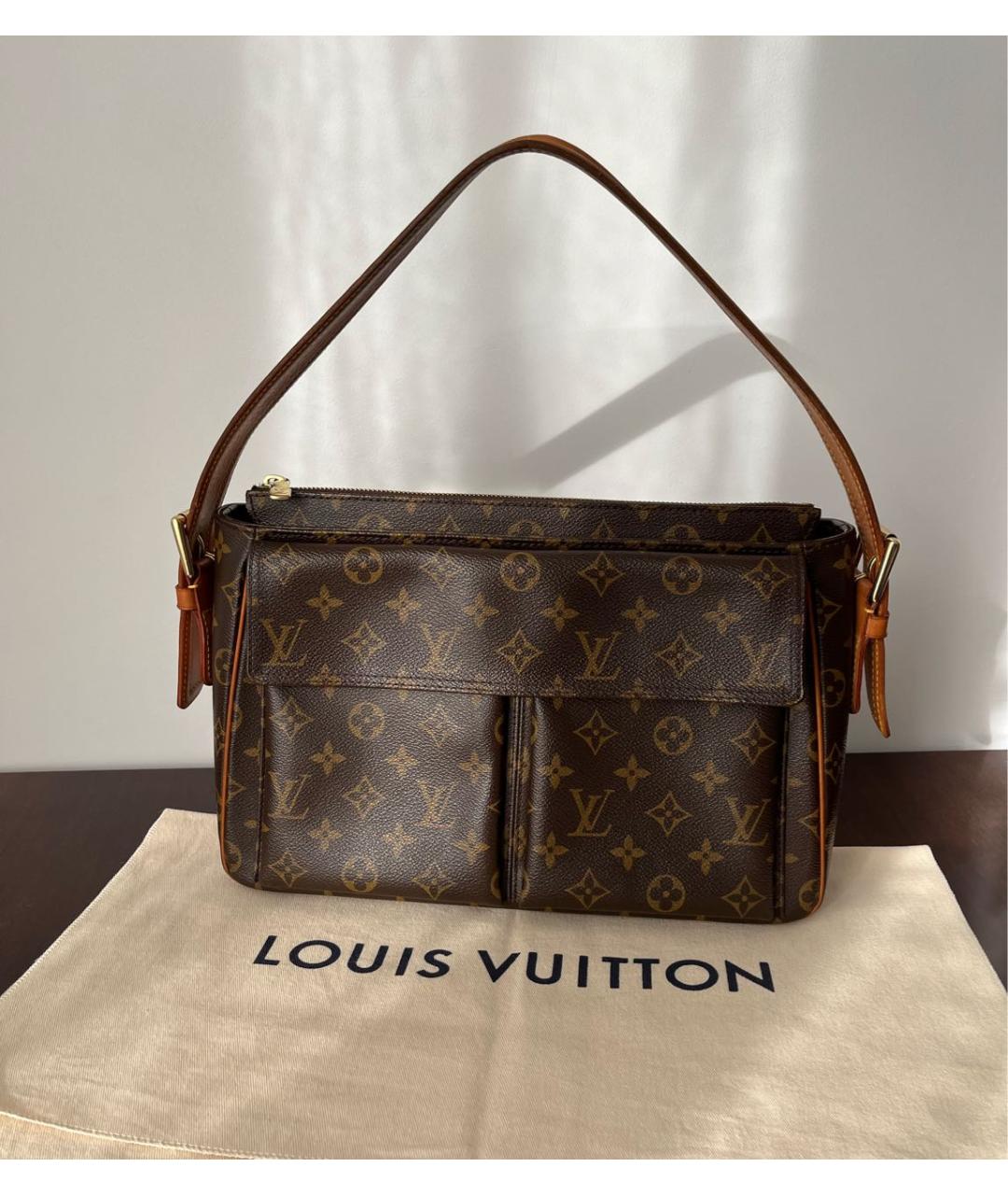 LOUIS VUITTON Коричневая сумка с короткими ручками, фото 2