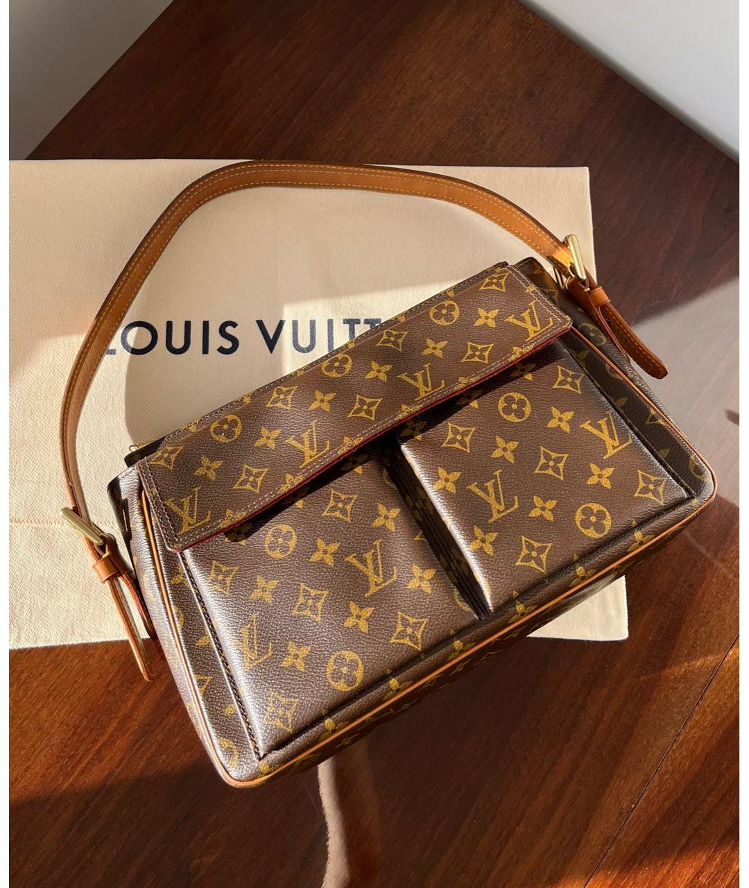 LOUIS VUITTON Коричневая сумка с короткими ручками, фото 3