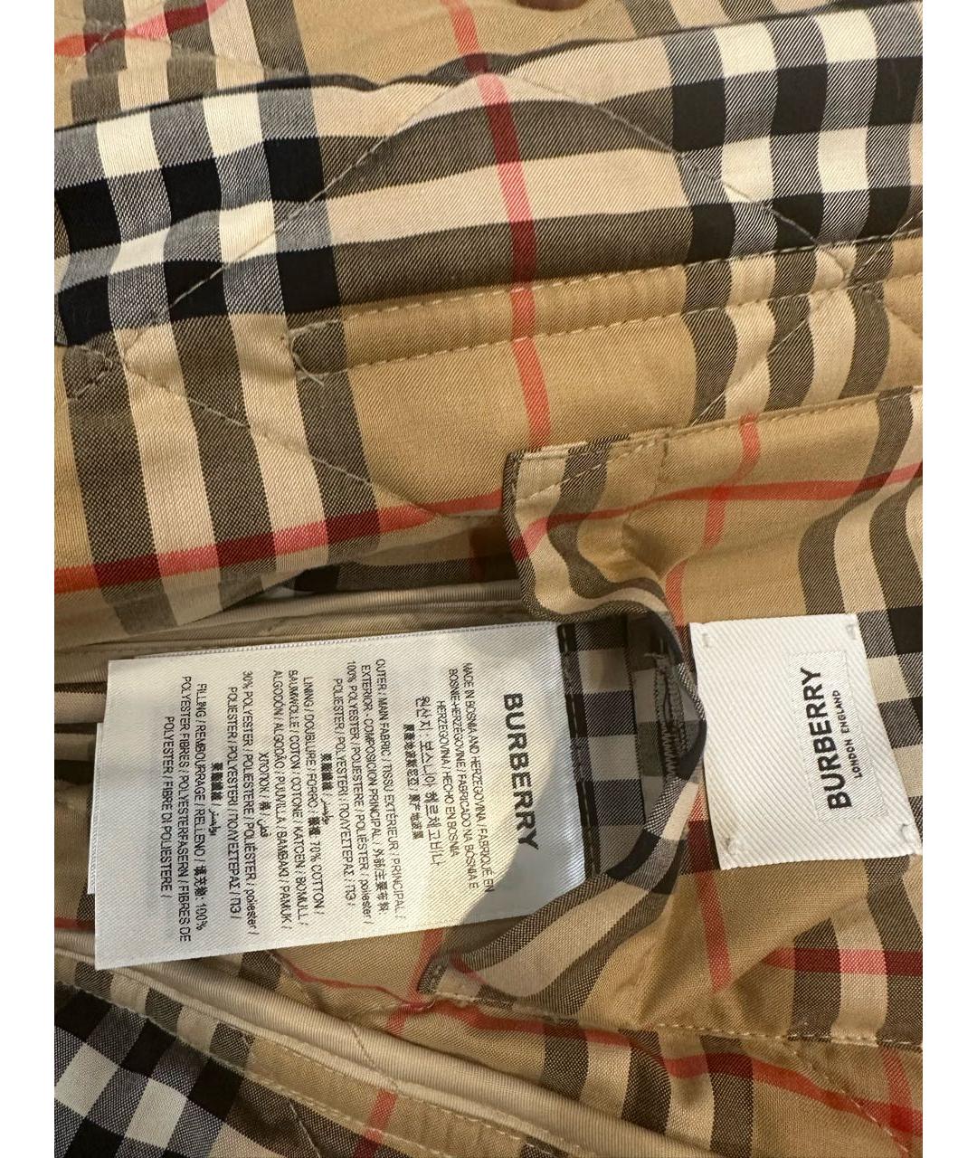 BURBERRY Бежевая хлопковая куртка, фото 5