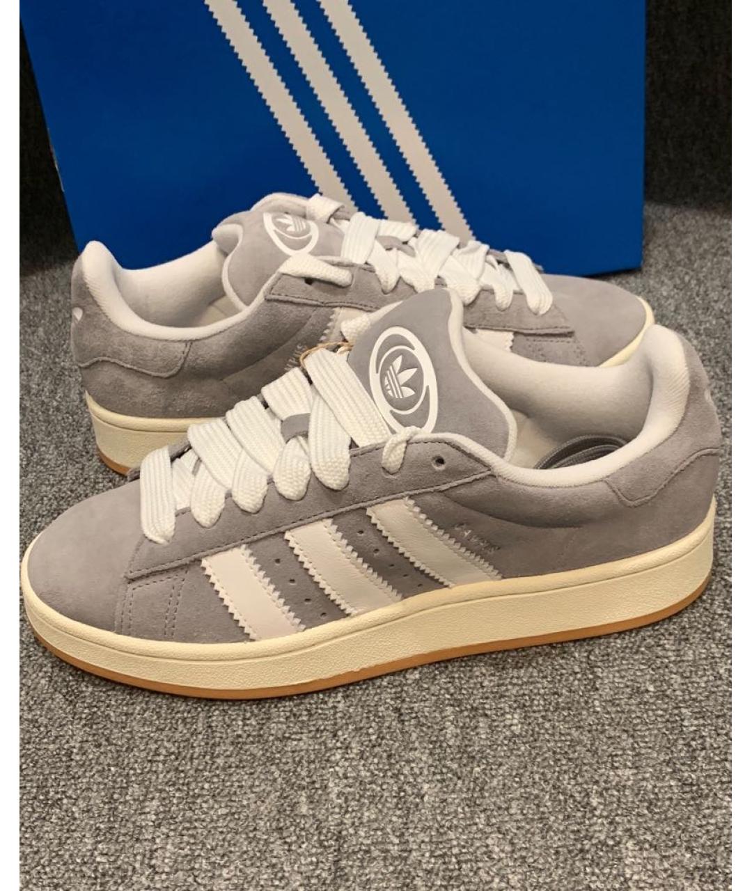 ADIDAS Серые замшевые низкие кроссовки / кеды, фото 5