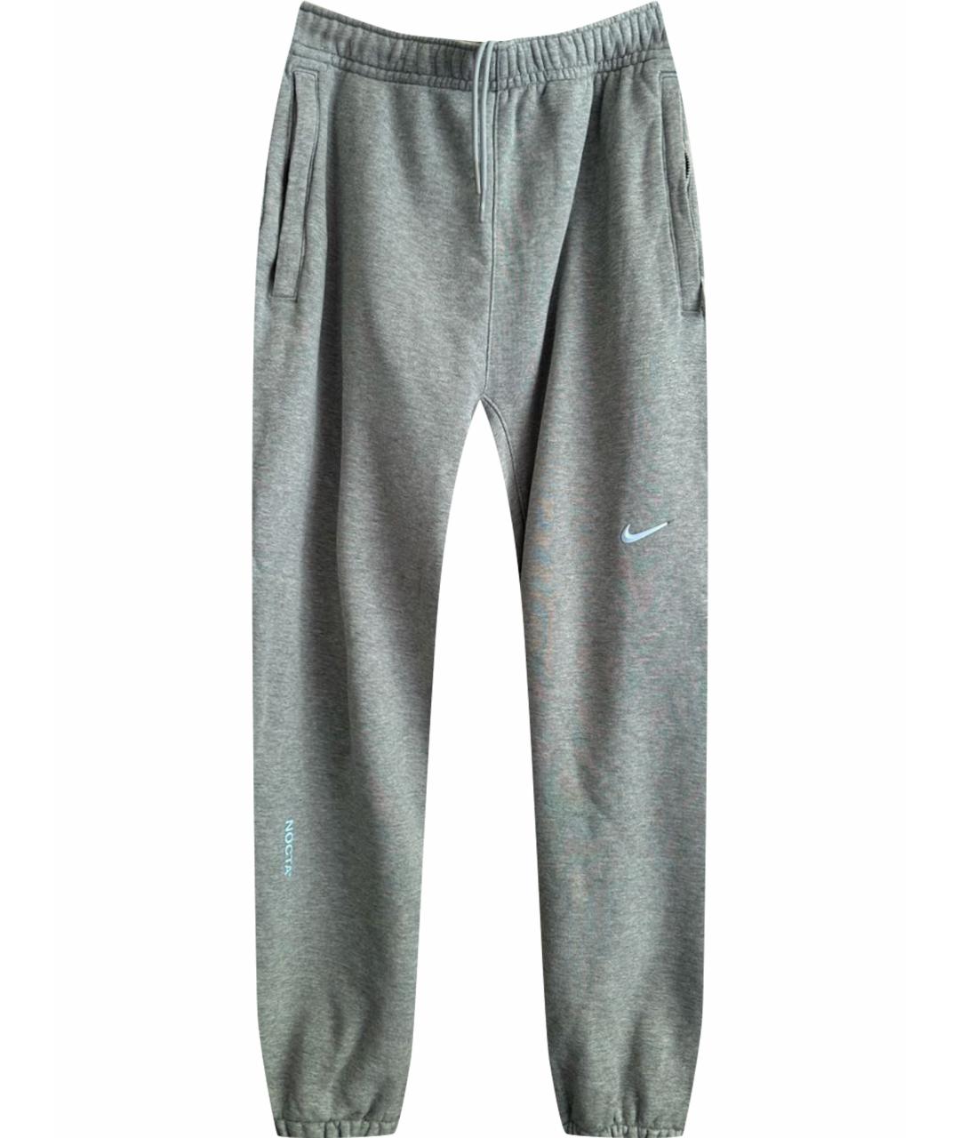 NIKE Серые хлопковые повседневные брюки, фото 1