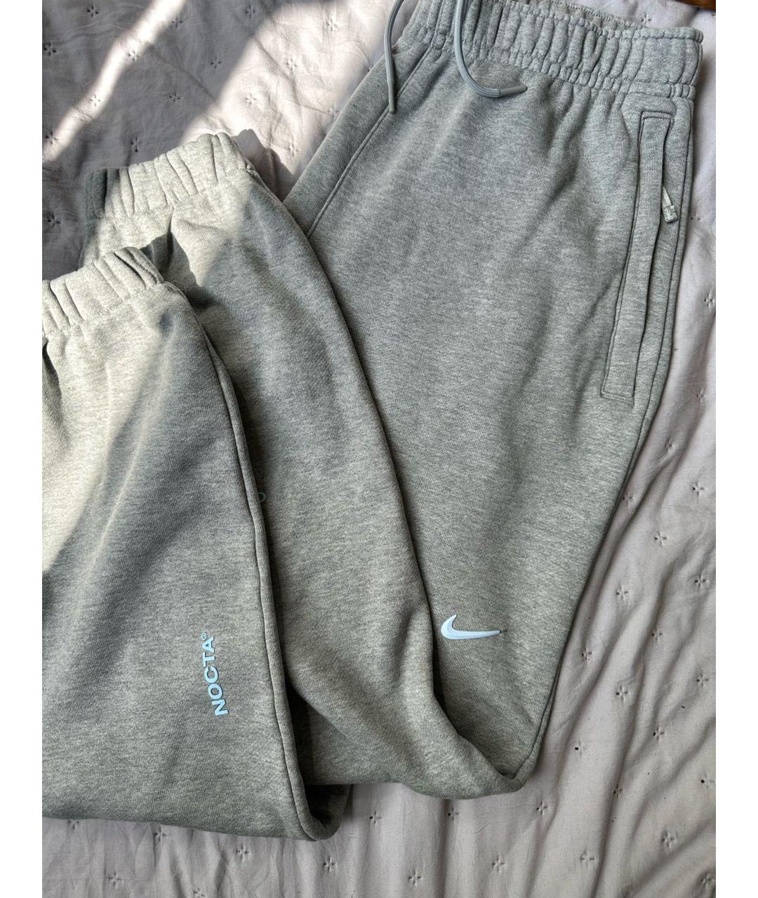 NIKE Серые хлопковые повседневные брюки, фото 4