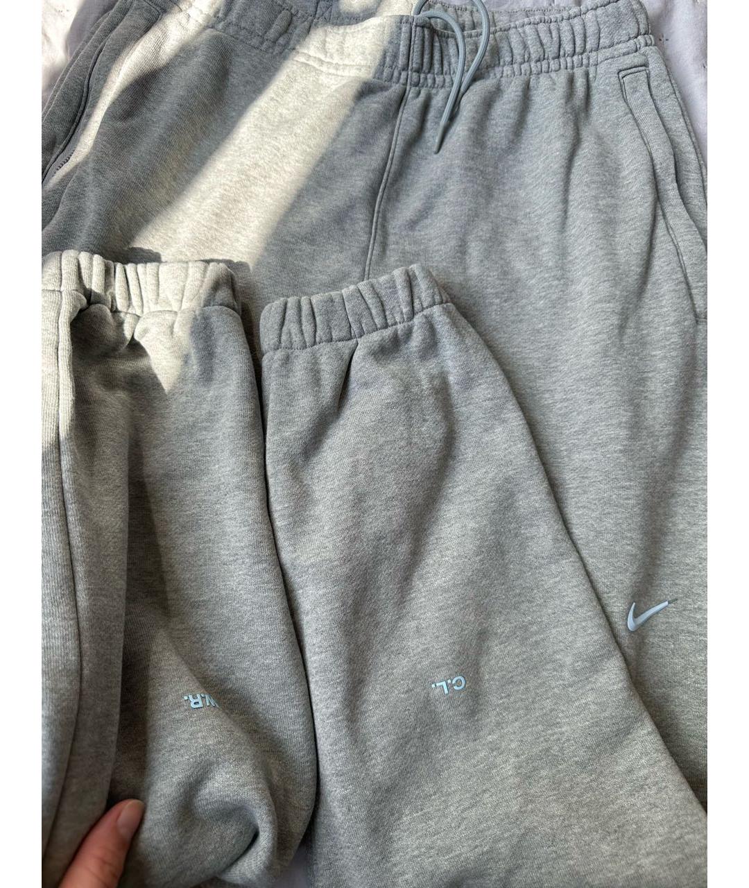 NIKE Серые хлопковые повседневные брюки, фото 8