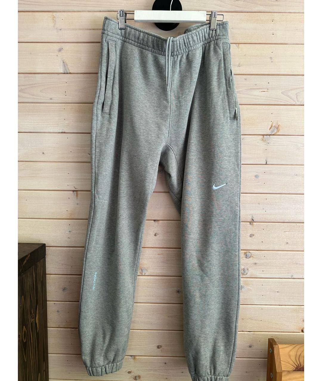 NIKE Серые хлопковые повседневные брюки, фото 9