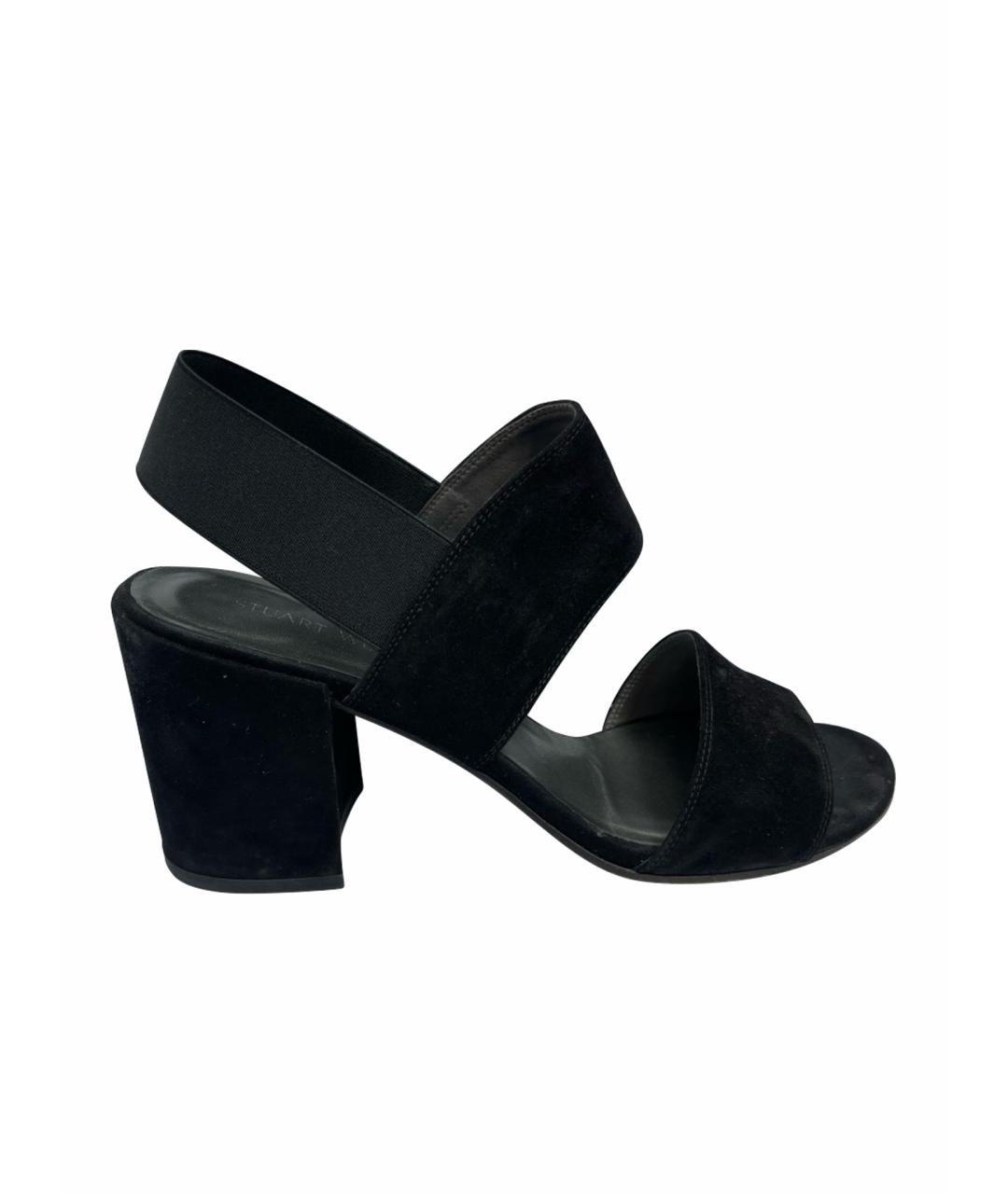 STUART WEITZMAN Черные замшевые босоножки, фото 1
