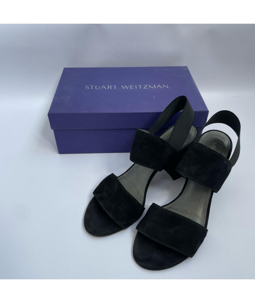 STUART WEITZMAN Черные замшевые босоножки, фото 5