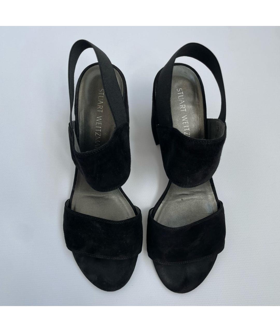 STUART WEITZMAN Черные замшевые босоножки, фото 2