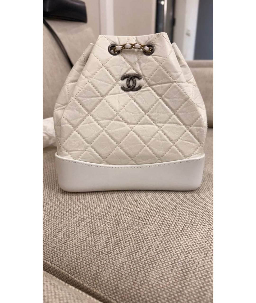 CHANEL Белый кожаный рюкзак, фото 5