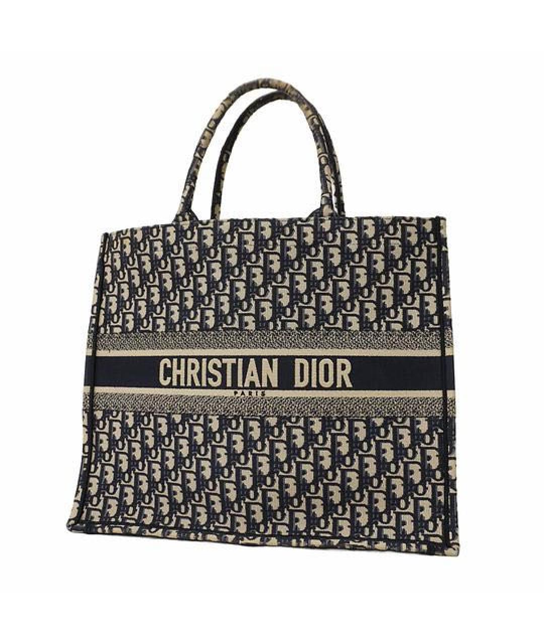 CHRISTIAN DIOR Темно-синяя сумка тоут, фото 1