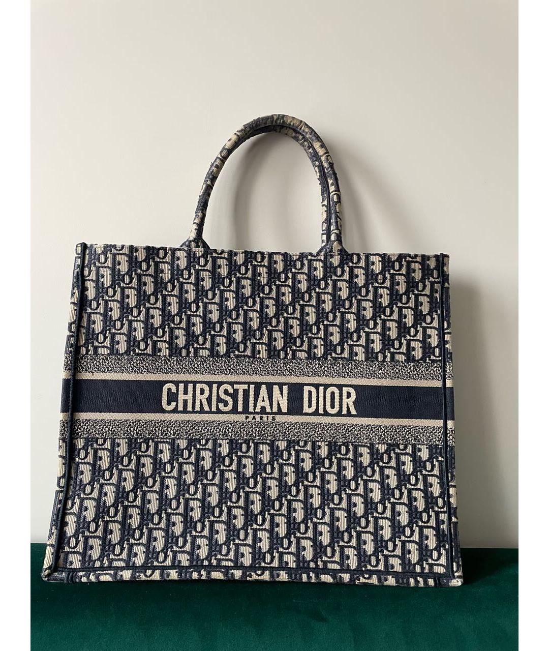 CHRISTIAN DIOR Темно-синяя сумка тоут, фото 4