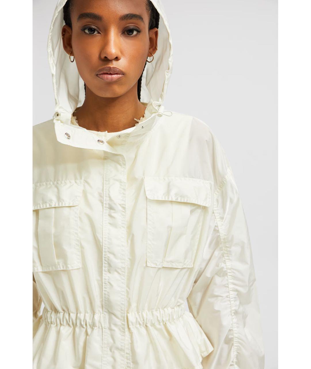 MONCLER Белая полиамидовая куртка, фото 6