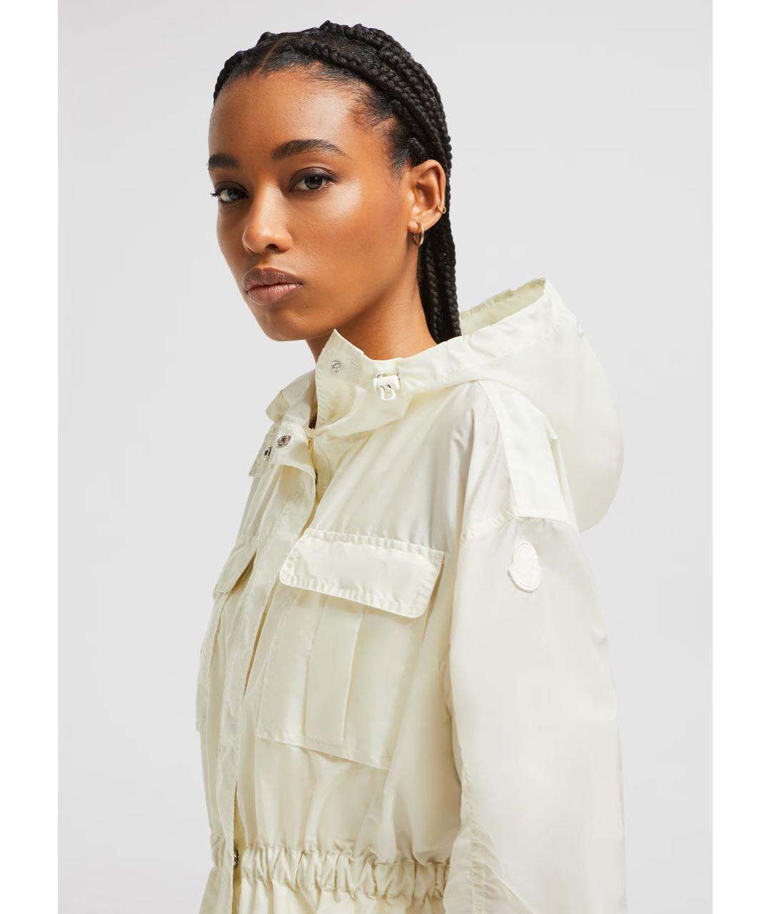 MONCLER Белая полиамидовая куртка, фото 4
