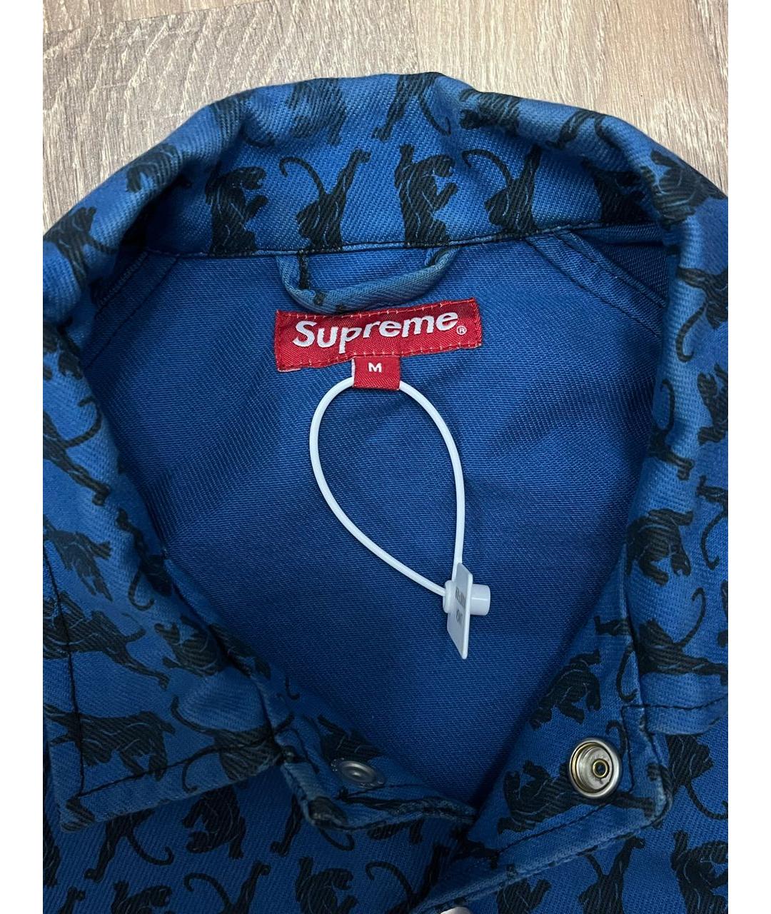 SUPREME Синяя деним куртка, фото 3