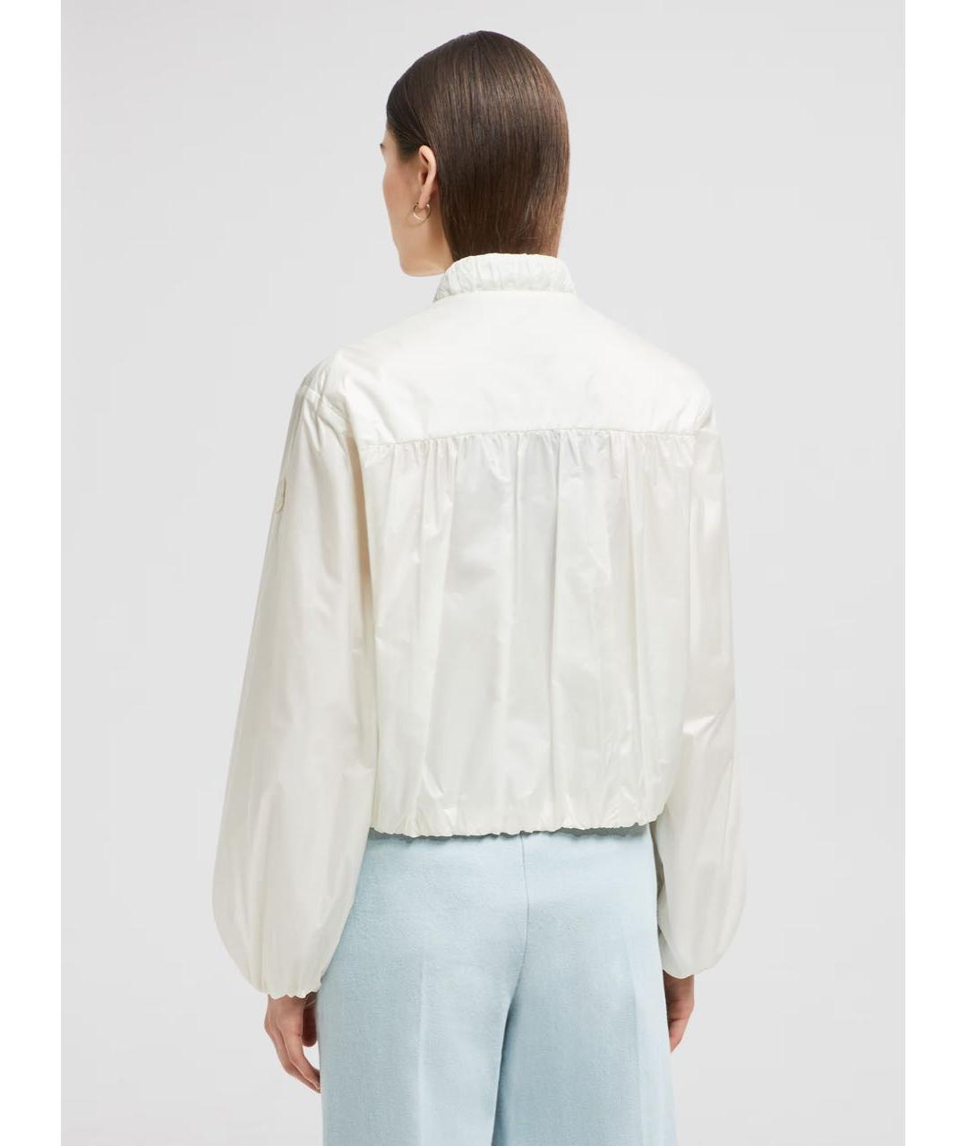 MONCLER Белая полиамидовая куртка, фото 5