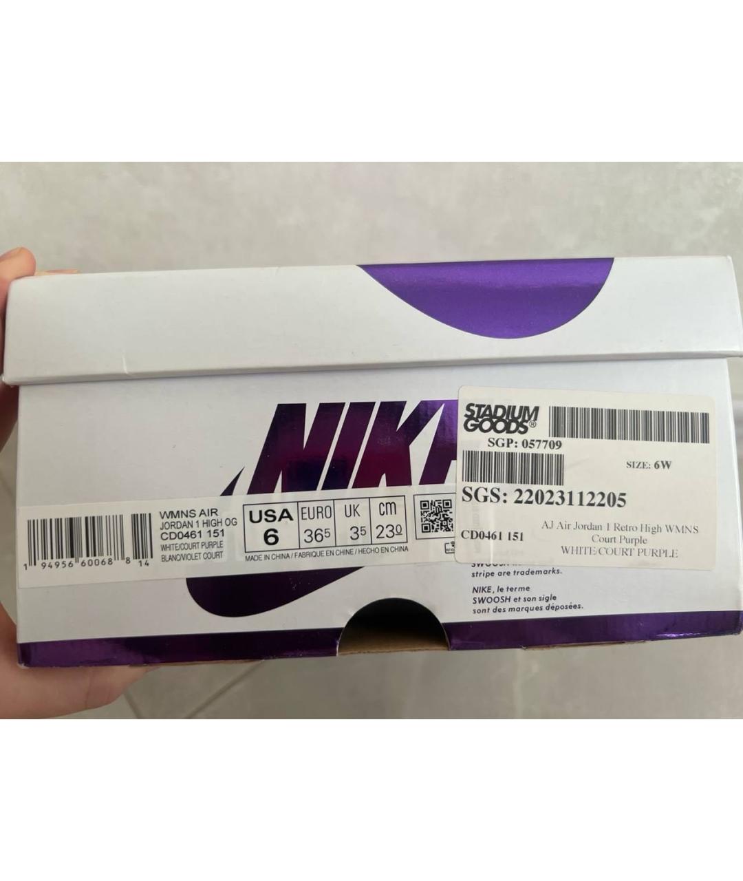 JORDAN Фиолетовые кроссовки из искусственной кожи, фото 6