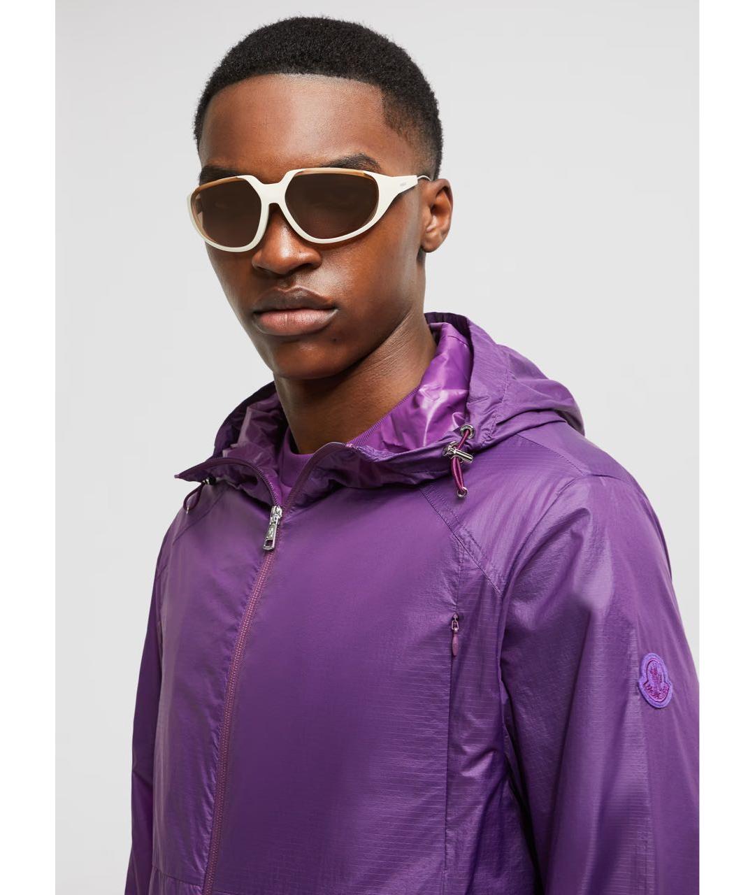 MONCLER Белые пластиковые солнцезащитные очки, фото 6