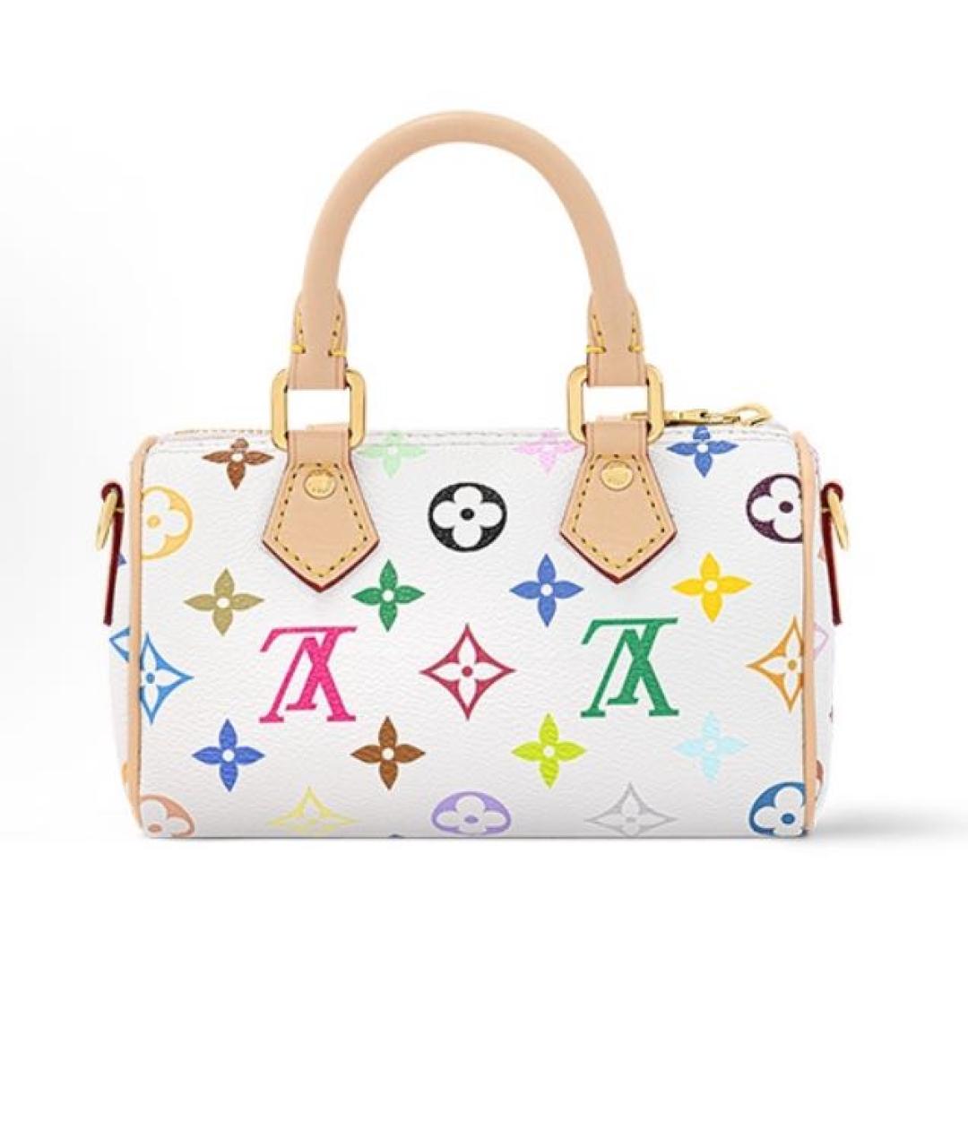 LOUIS VUITTON Белая кожаная сумка с короткими ручками, фото 3