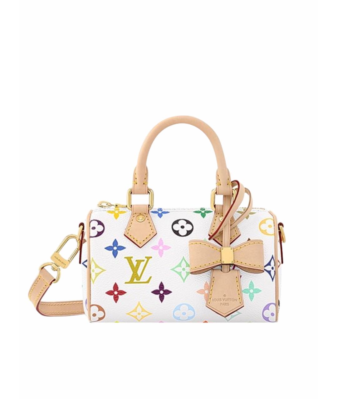 LOUIS VUITTON Белая кожаная сумка с короткими ручками, фото 1