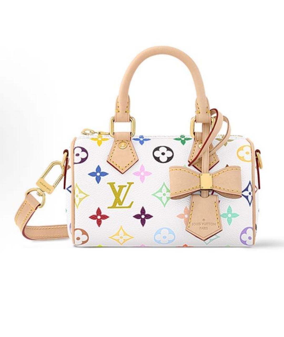 LOUIS VUITTON Белая кожаная сумка с короткими ручками, фото 5