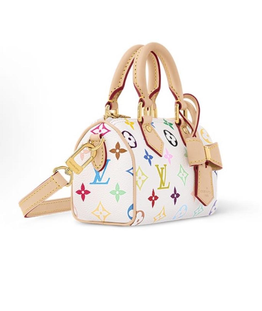 LOUIS VUITTON Белая кожаная сумка с короткими ручками, фото 2