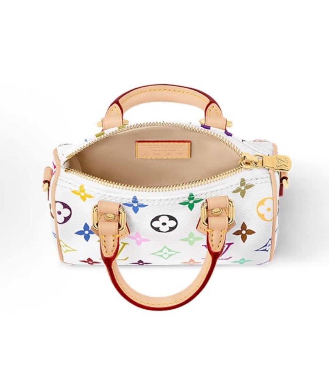 LOUIS VUITTON Белая кожаная сумка с короткими ручками, фото 4
