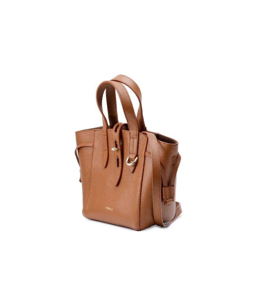 FURLA Коричневая кожаная сумка тоут, фото 2